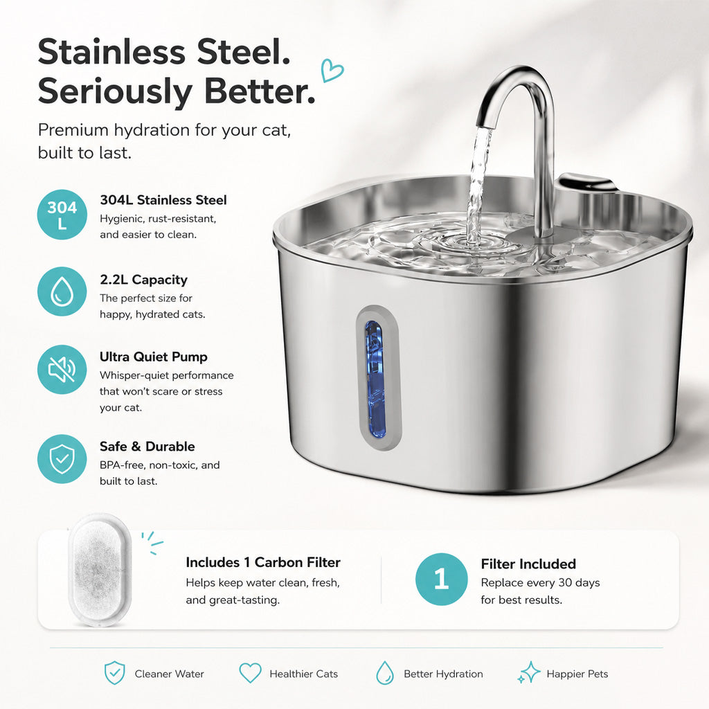 Carl & Earl Stainless Steel Water Fountain