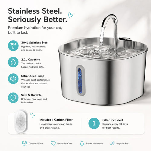 Carl & Earl Stainless Steel Water Fountain
